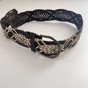 Brown and Gold Woven Belt M